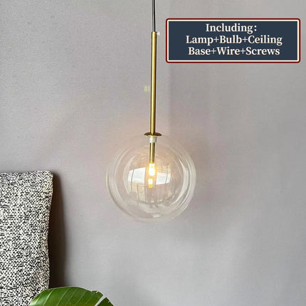 Suspension boule de verre LED pour cuisine et salle à manger — LZ4X9T