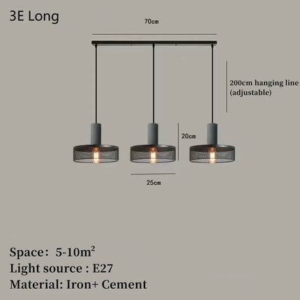 Suspension industrielle en béton avec abat-jour en fer — LZ4X9P