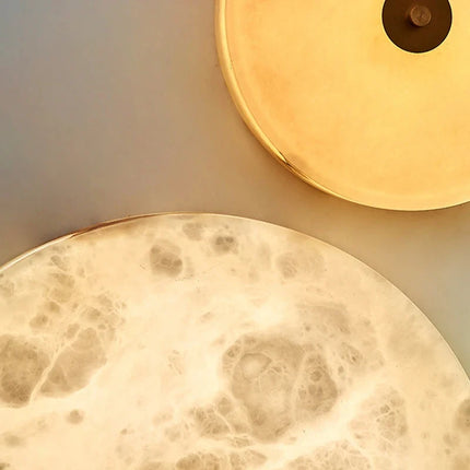 Applique murale ronde en marbre LED pour salon, escalier et hôtel, éclairage blanc chaud à froid — LZ4X9P2