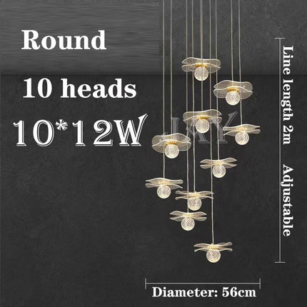 Suspension moderne en cristal forme feuille de lotus personnalisable — LZ4X9Q