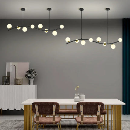 Lustre suspension en verre noir style nordique pour bar et restaurant — LZ4X9J