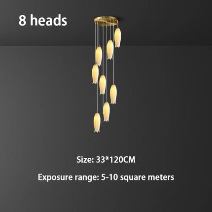 Lustre suspension LED en céramique tulipe rotative Duplex — LZ4X9P2