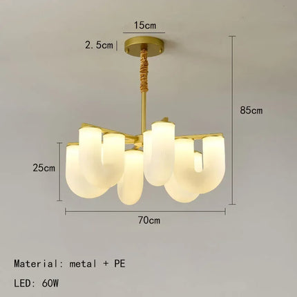 suspension led en acrylique en forme de u suspension décorative