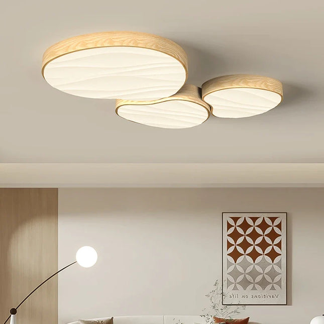 Lustre moderne en grain de bois pour éclairage intérieur simple — LZ4D9X