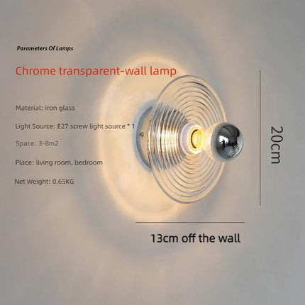 Applique murale LED en verre ondulé style nordique pour ambiance — LZ4FJ9