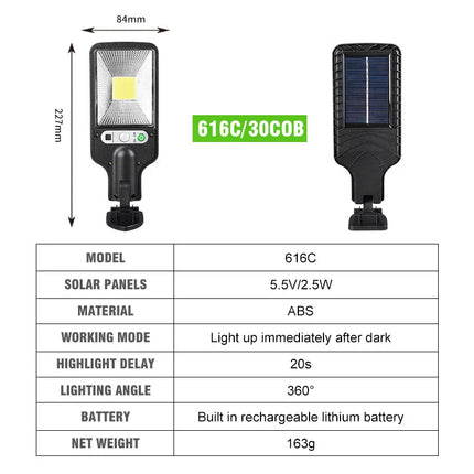 Lampadaire solaire extérieur avec télécommande et détecteur de mouvement — LZ4X9P2