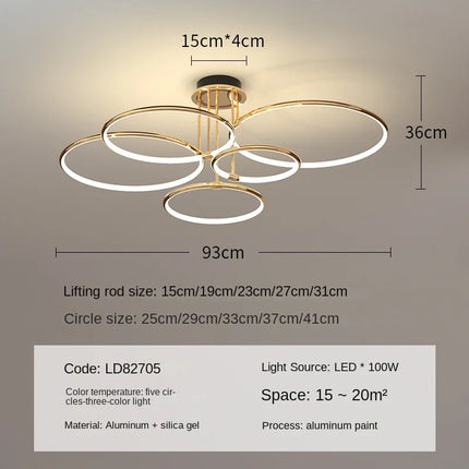 Lustre moderne en anneau pour intérieur élégant — LZ4X9P2