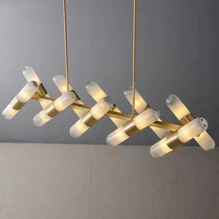 Lustre LED italien minimaliste en cuivre pour bar et café — LZ4P9XQ