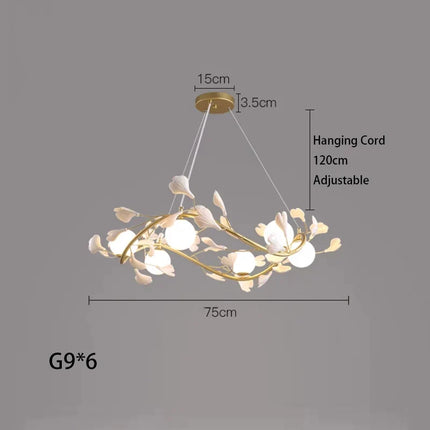suspension lumineuse en verre design nordique ginkgo moderne