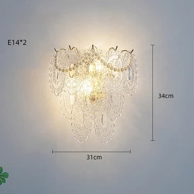 Applique murale LED en verre avec motifs nature élégants — LZ4X9P2