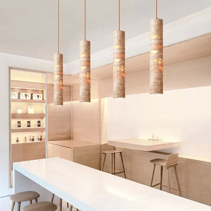 Lustre design wabi-sabi en marbre naturel pour hôtel — LZ4X9P2