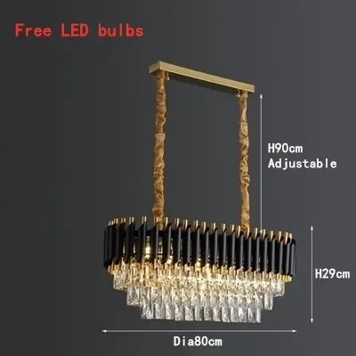 Lustre LED en cristal moderne pour décoration intérieure de luxe — LZ4X9T1P