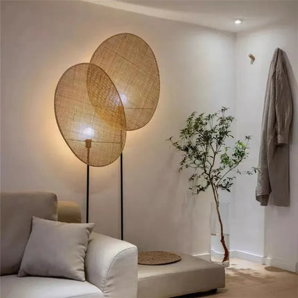 Applique murale en rotin tissé style wabi sabi pour décoration japonaise — LZ4X9T
