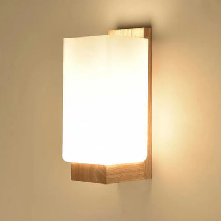 Applique murale nordique en verre et bois pour décoration intérieure — LZ4X9T2