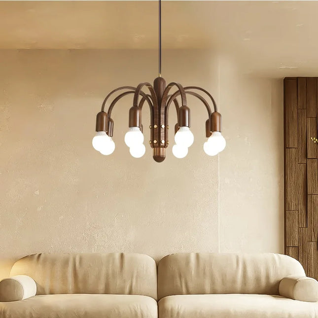 Lustre LED vintage style nordique imitation bois pour intérieur moderne — LZ4P9X