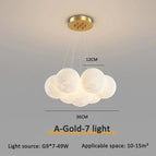 A 7 lumières dorées 12cm / Blanc froid 6000K