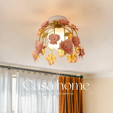Plafonnier rétro en forme de rose pour ambiance romantique — LZ4XJ9
