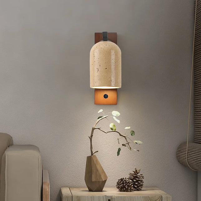 Applique murale LED en pierre naturelle avec interrupteur pour hôtel — LZ4X9P2