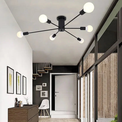Plafonnier LED design Spoutnik semi-intégré style nordique pour salon — LZ4X9P2