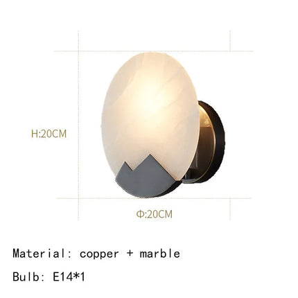 Applique murale ronde en marbre naturel et cuivre — LZ4X9T1