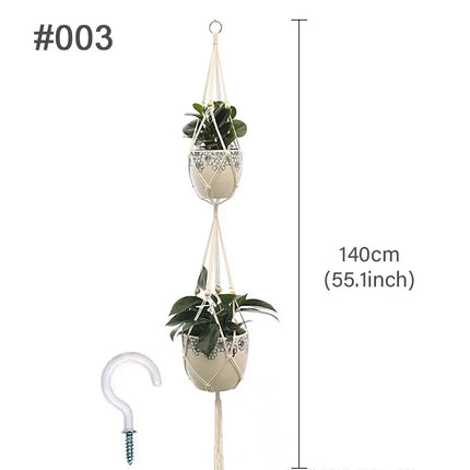 Suspension macramé naturelle pour plantes et décoration murale — LZ4X9T2