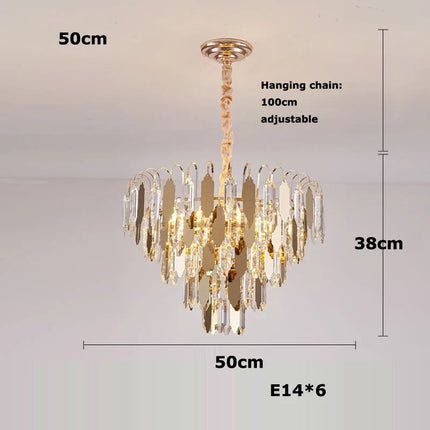 Lustre LED de luxe finition or chromé pour décoration moderne — LZ4X9T2