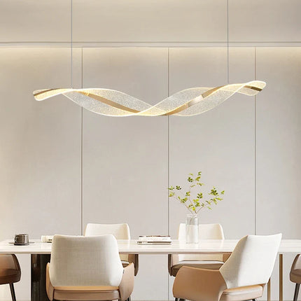Lustre LED moderne style nordique forme vague pour salon et restaurant — LZ4X9T2