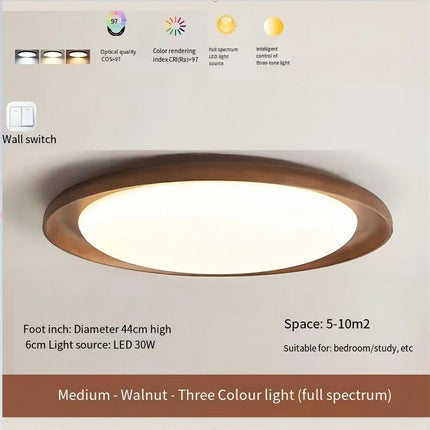 Plafonnier en bois massif au design wabi-sabi pour intérieur lumineux — LZ4X9T2