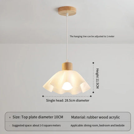 Plafonnier LED décoratif style nordique rétro japonais en forme de fleur — LZ4QJ7M