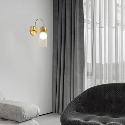 Applique murale moderne en verre et laiton pour intérieur raffiné — LZ7D9X