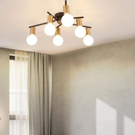 Lustre suspension rétro en fer forgé pour intérieur moderne — LZ4X9M