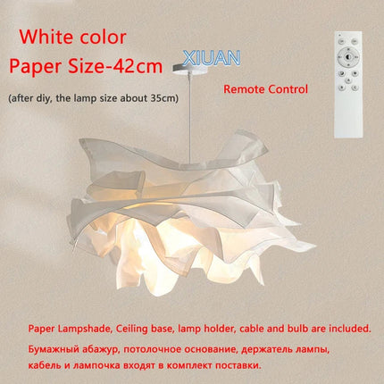 Lustre LED minimaliste en papier pour éclairage intérieur DIY — LZ4X9P2