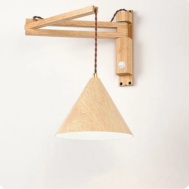 Applique murale japonaise vintage pliable avec interrupteur LED — LZ4X9B