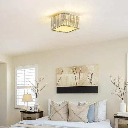 Plafonnier carré LED design cristal pour salon et chambre — LZ4X9P