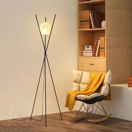 Lampadaire LED trépied avec globe en verre décoratif — LZ4X9M