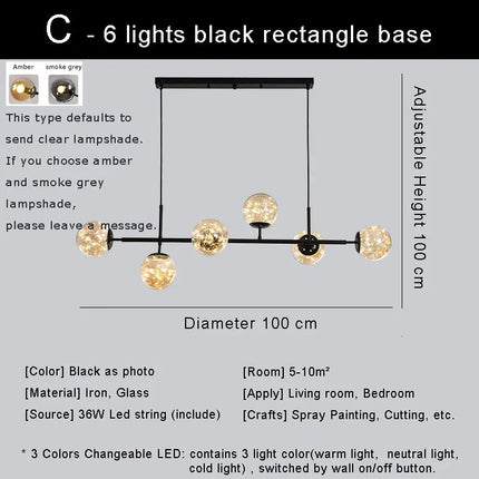 Lustre LED au design nordique pour décoration intérieure — LZ4X9M