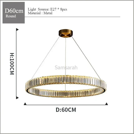 Lustre suspension moderne en cristal pour intérieur élégant — LZ4X9Q
