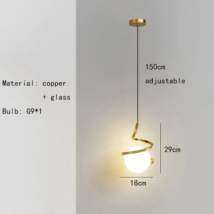 Suspension en verre avec cordon réglable au design créatif — LZ4X7M