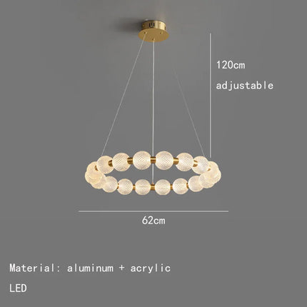 Suspension LED ronde en laiton, cuivre et aluminium décorative — LZ4M7Q2N