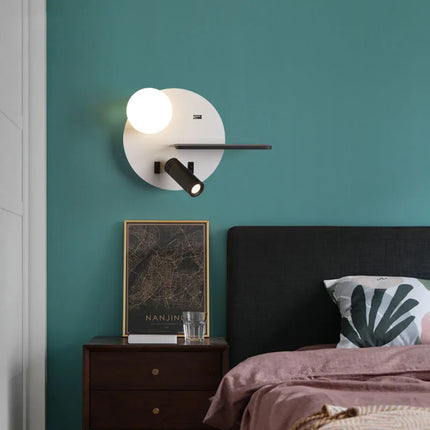Applique murale LED avec chargeur USB pour téléphone portable — LZ4G7M9
