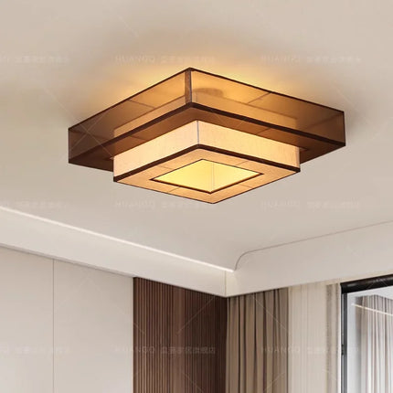 Plafonnier décoratif en tissu style rétro chinois japonais wabi-sabi — LZ4P9XQ
