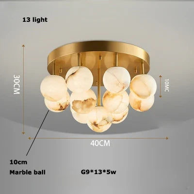 Plafonnier LED décoratif forme bulle effet marbré collection classique — LZ4X9P2