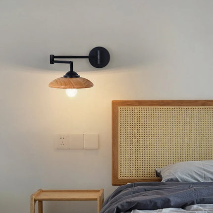 Applique murale en bois avec bras pivotant réglable — LZ4N7Q2