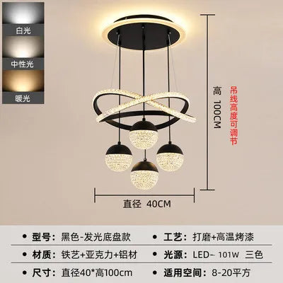 Lustre LED moderne pour décoration intérieure élégante et luxueuse — LZ4T9QW