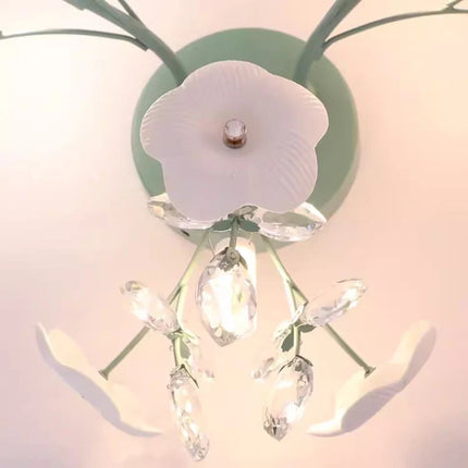 Plafonnier en cristal style pastoral avec motifs pétales nordiques — LZ4QJ7M2