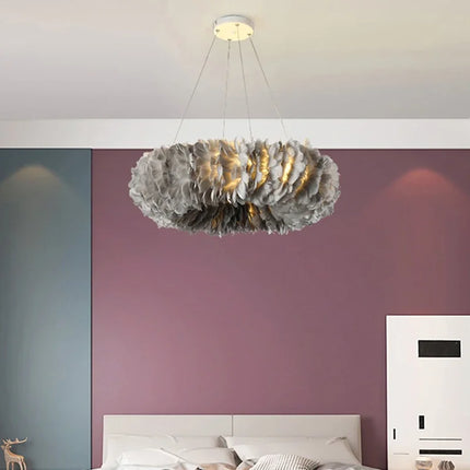 Lustre LED nordique moderne à plumes pour décoration intérieure — LZ4G7Q2