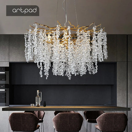 Lustre LED en cristaux au design moderne pour intérieur — LZ4XJ9