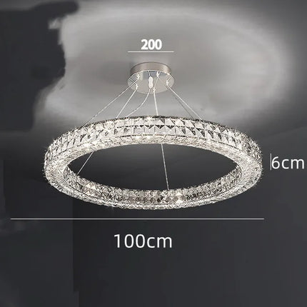 Lustre moderne à deux couches en cristal pour décoration — LZ4X9P