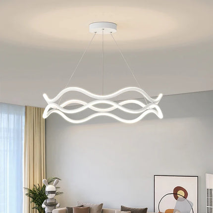 Lustre suspension nordique à lignes ondulées et éclairage principal — LZ4X9P