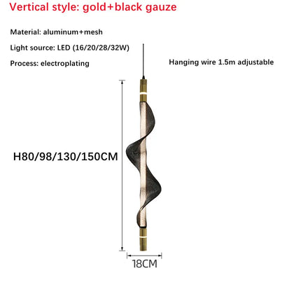 Lustre LED italien design créatif à longue bande — LZ4X9Q